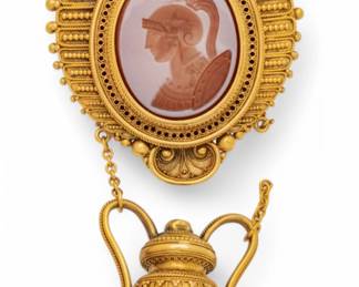 Lot 62 Carved Carnelian Intaglio & 18K Gold Medallion, 16k Gold Chain