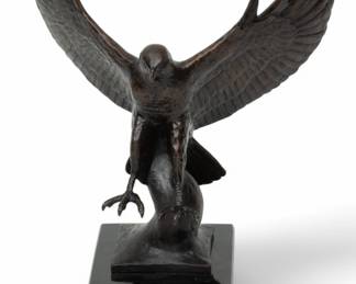 Lot 1089 John Leon (American, B. 1972) Bronze Sculpture, Ca. 2000, 'Broadwing Hawk'