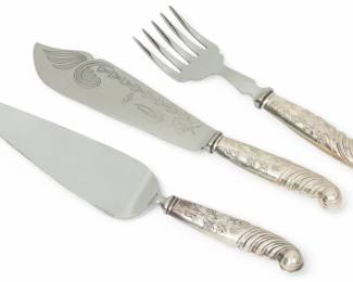 Lot 1073 English Sheffield Plate Handle Fish And Pastry Servers