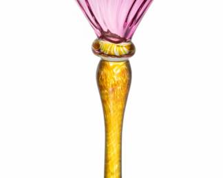 Lot 1011 Jeff Burnett (American, 20th/21st C.) Blown Glass Martini Glass, 1998