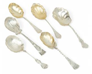 Lot 1060 Sterling Silver Fancy Serving Spoons