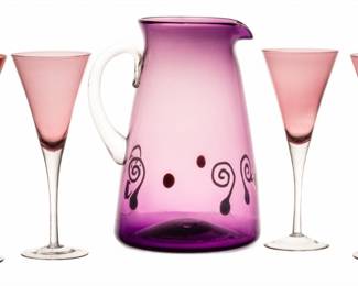 Lot 1004 A. Gouin, Blown Studio Glass Sangria Set, 1999