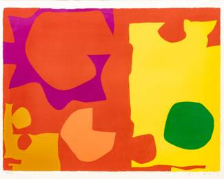 Lot 30 Patrick Heron (English, 1920-1999) Screenprint in Colors on Wove Paper 1970, 'Six in Vermillion with Green in Yellow'