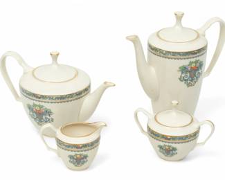Lot 1091 Lenox "Autumn" Porcelain Coffee Pot, Tea Pot, Creamer, Sugar