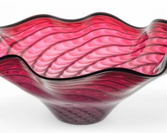 Lot 1005 LaChaussee (American) Studio Art Glass Open Bowl, 1996