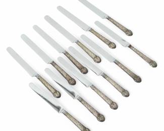 Lot 1068 Continental Sterling Silver Handle Dessert Knives, 1900