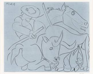 Lot 5 Pablo Picasso (Spanish, 1881-1973) Linocut on Watermarked Arches Paper, 1959, 'La Pique Cassée'