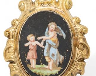 Lot 78 14k Yellow Gold Locket & 18k Yellow Gold Chain, Ca. 1920