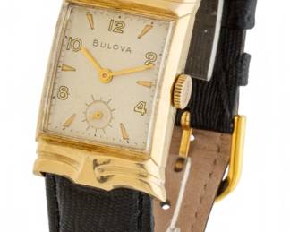 Lot 72 Bulova (American) 14k Gold Man's Wristwatch, Ca. 1940