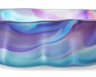 Lot 1022 Jonathan Swanz (American, B. 1978) Sandblasted Art Glass Arctic Fertility Yin Bowl, 2005