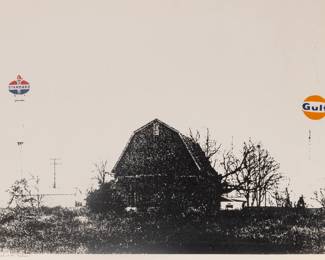Lot 35 Larry Stark (American) Photo Screenprint in Colors on Wove Paper 'Zeeb Rd Exit I-94, Michigan'
