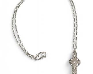 Lot 1035 'Old Russia Silver Icon Orthodox Cross & Chain'