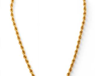 Lot 86 18k Yellow Gold Spiral Necklace