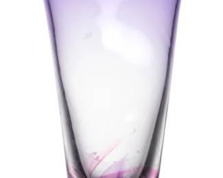 Lot 1002 Signed Plum Color Glass Trumpet Form Vase, 1996