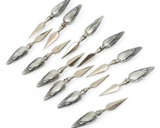 Lot 1058 Sterling Silver Corn Cob Skewers