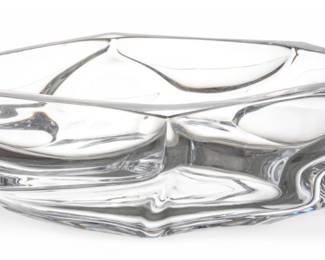 Lot 1015 Daum (French) Colorless Freeform Glass Centerpiece Bowl, Ca. 1960