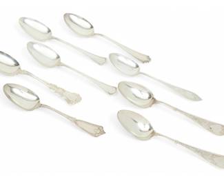 Lot 1064 Gorham Sterling Silver Table Spoons Includes 2 "Raphael" + Other Makers