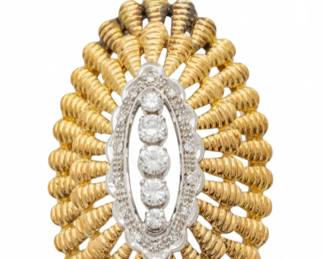 Lot 55 Italian 18k White & Yellow Gold & Diamond Pendant
