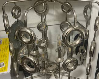 Large chrome foyer chandelier from a high-end brand purchased at harold wholesale. Asking $200