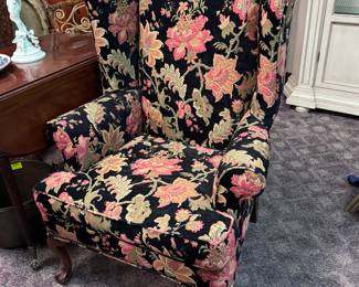 Excellent Floral Wingback Chair