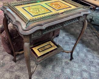French Side Table w/ Tile Inserts