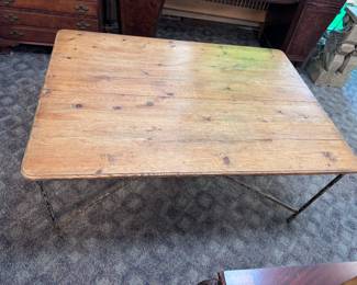 French Wrought Iron Table w/ Pine Top