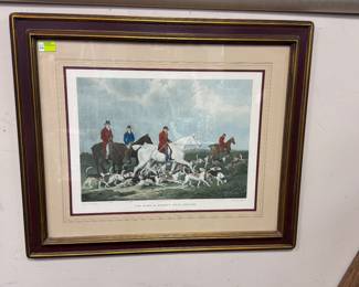 Beautiful Framed Hunt Scene Print 