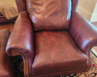 Century Leather Chair & Ottoman 