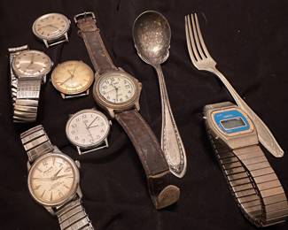 Vintage watches and silver plate