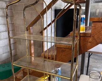 Glass and gold display shelf
