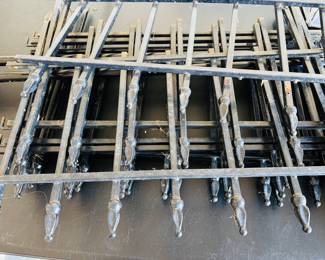 Metal fencing sections.