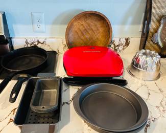 I spy a cast iron skillet.  