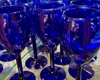 Vintage Blue Wine Glasses