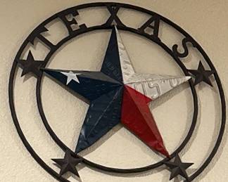 Metal Texas Star Wall Decor Circle