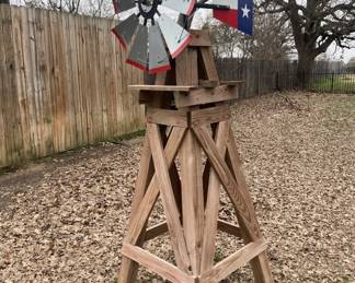 Outdoor Decor Texas Flag Theme Windmill