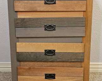 Pine Wood 4-Drawer Tall Chest