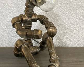 Industrial Style Seated Robot Pipe Lamp