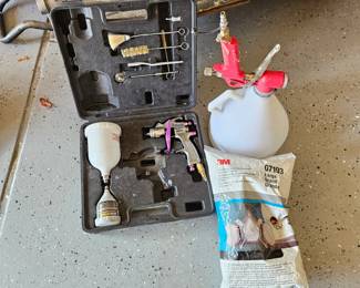 Painter's Lot - Pneumatic Paint Sprayer Kit (Partial) Plus Texture Sprayer and Large Respirator Mask