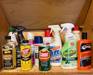 Tons of cleaning supplies