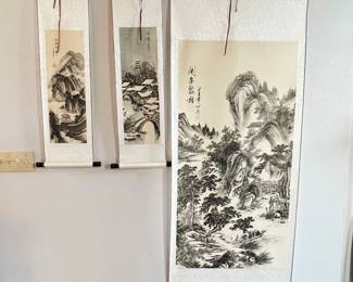 Asian silk scrolls