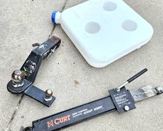  2" Tow Hitch with CURT Sway Control Bar Paired with Slim Plastic Gas Can