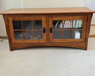 Mission style media cabinet, solid wood, Amish furniture