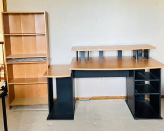 Office or crafting desk with storage +2 bookshelves