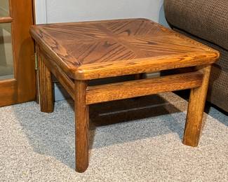Heavy, solid wood end table