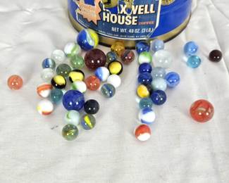 Full Coffee Tin filled with Marbles