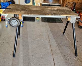 Hand Made Rolling Garage Workbench made of Steel and Wood 23" x 36" x 40"H