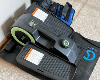 Under the desk, exercise equipment