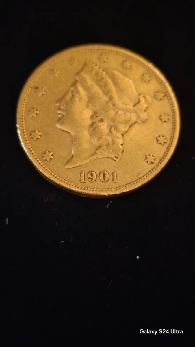1901 s coronet head 20dollar double eagle gold coin NICE!!