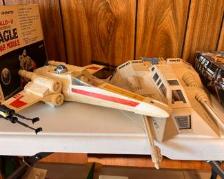 Vintage Kenner 1978 Star Wars X-Wing Fighter Toy and Vintage 1980 Kenner Star Wars Rebel Armored Snowspeeder Toy