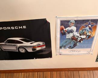 Porsche Poster and Dallas Cowboys Poster